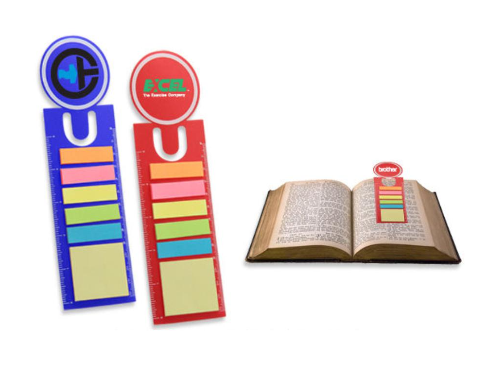 Bookmark with Sticky Notes & Ruler