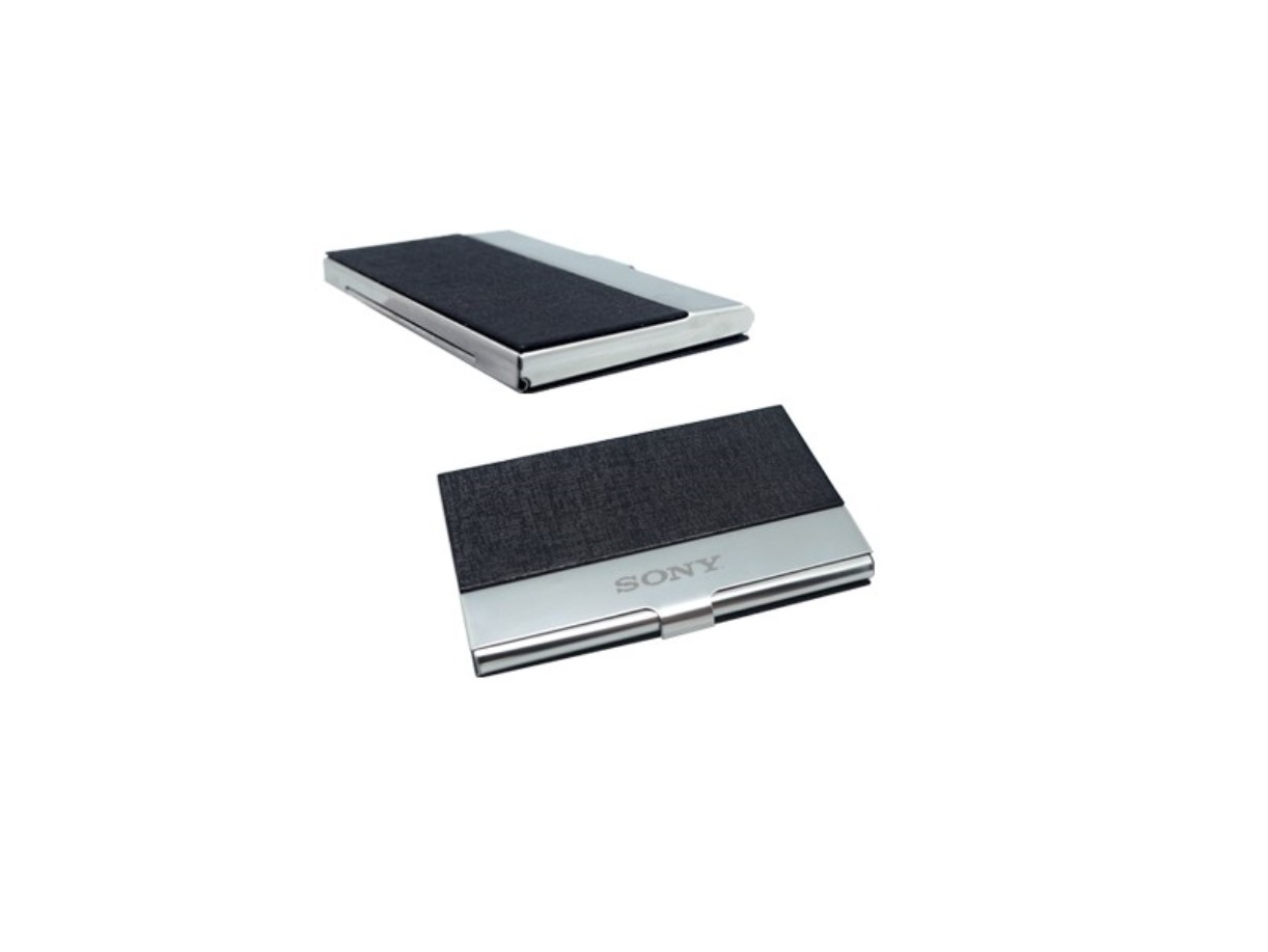 Slim Faux Leather Name Card Holder