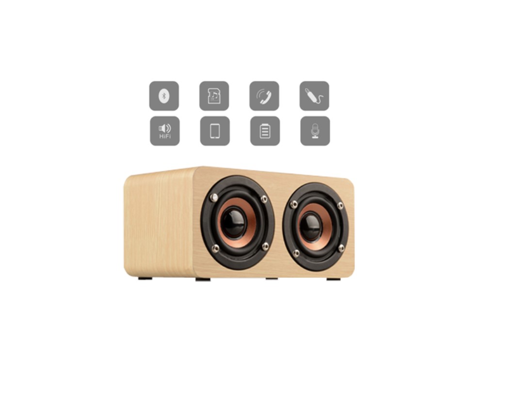 Wooden PURE Sound Bluetooth Speaker with Built-in Battery