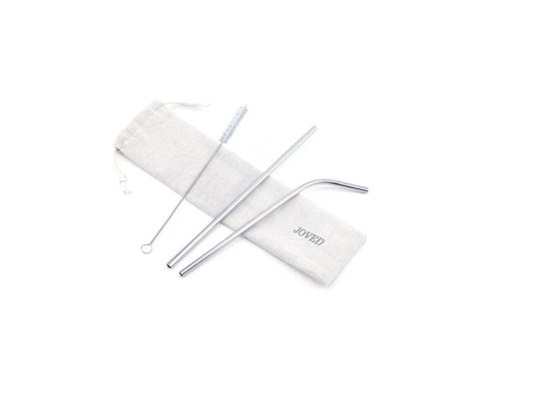 3-in-1 Stainless Steel Drinking Straw Canvas Set