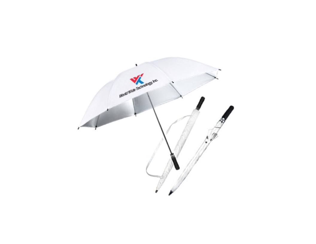 27" Auto Open White Inner Silver Coated Golf Umbrella