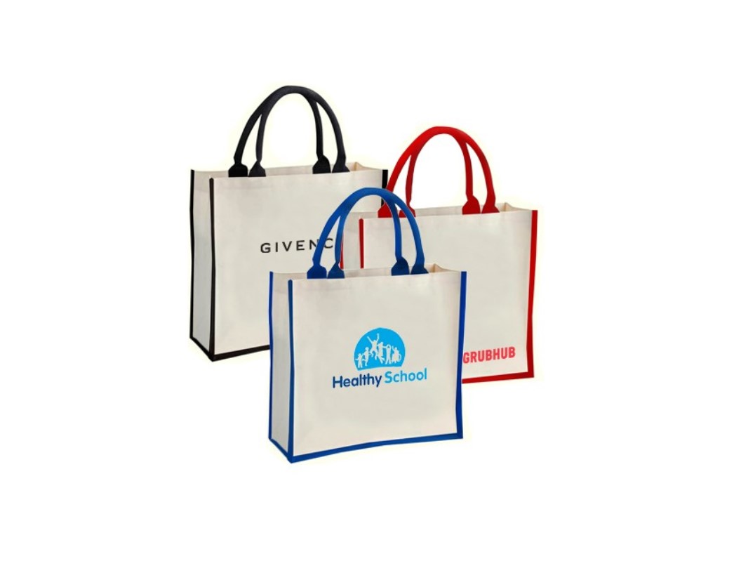 Colour Strip Laminated Canvas Bag - 10oz (350x400x150)