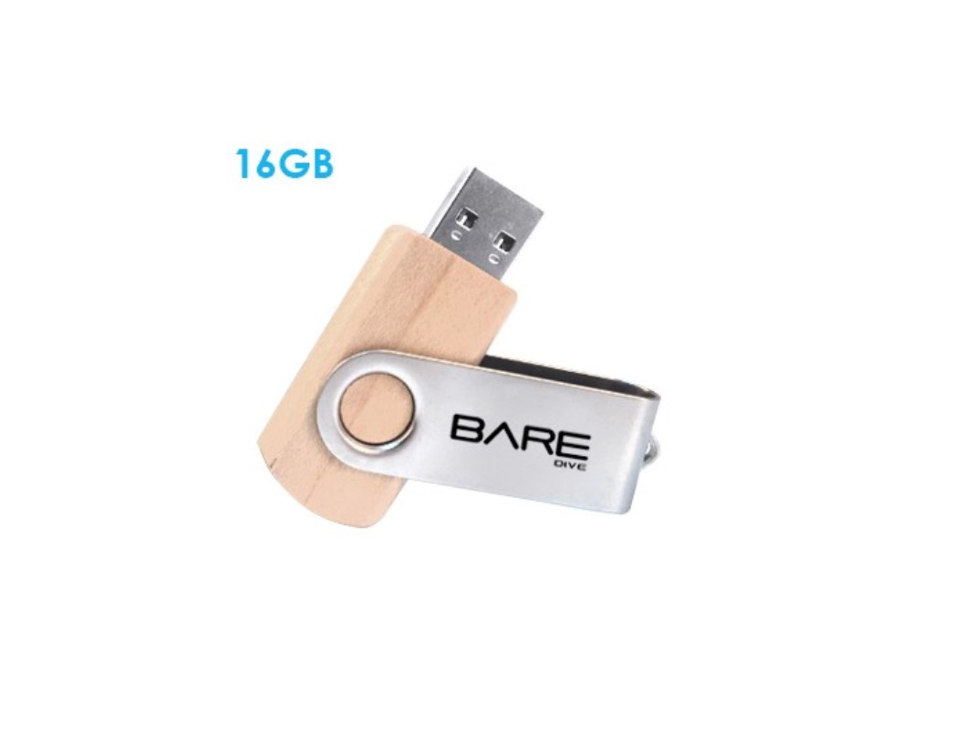 Metal Swivel Wooden USB Flash Drive - 16GB
