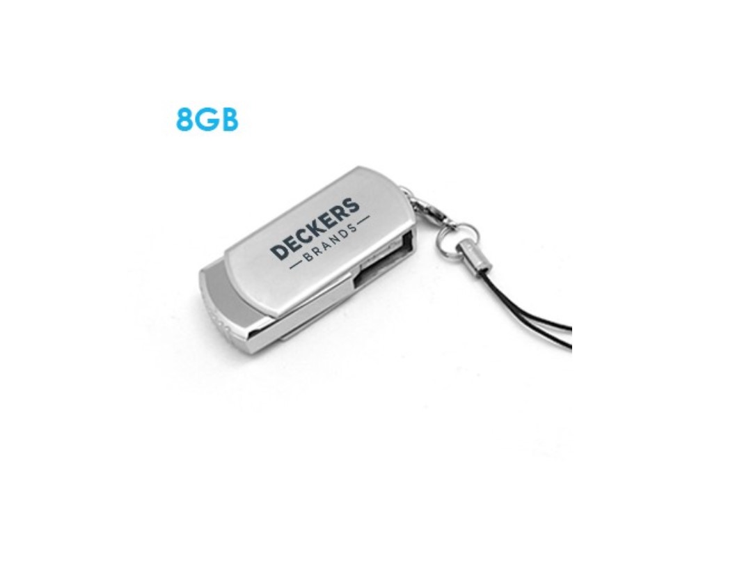 Mini Metal Swivel USB flash drive with HP Strap - 8GB