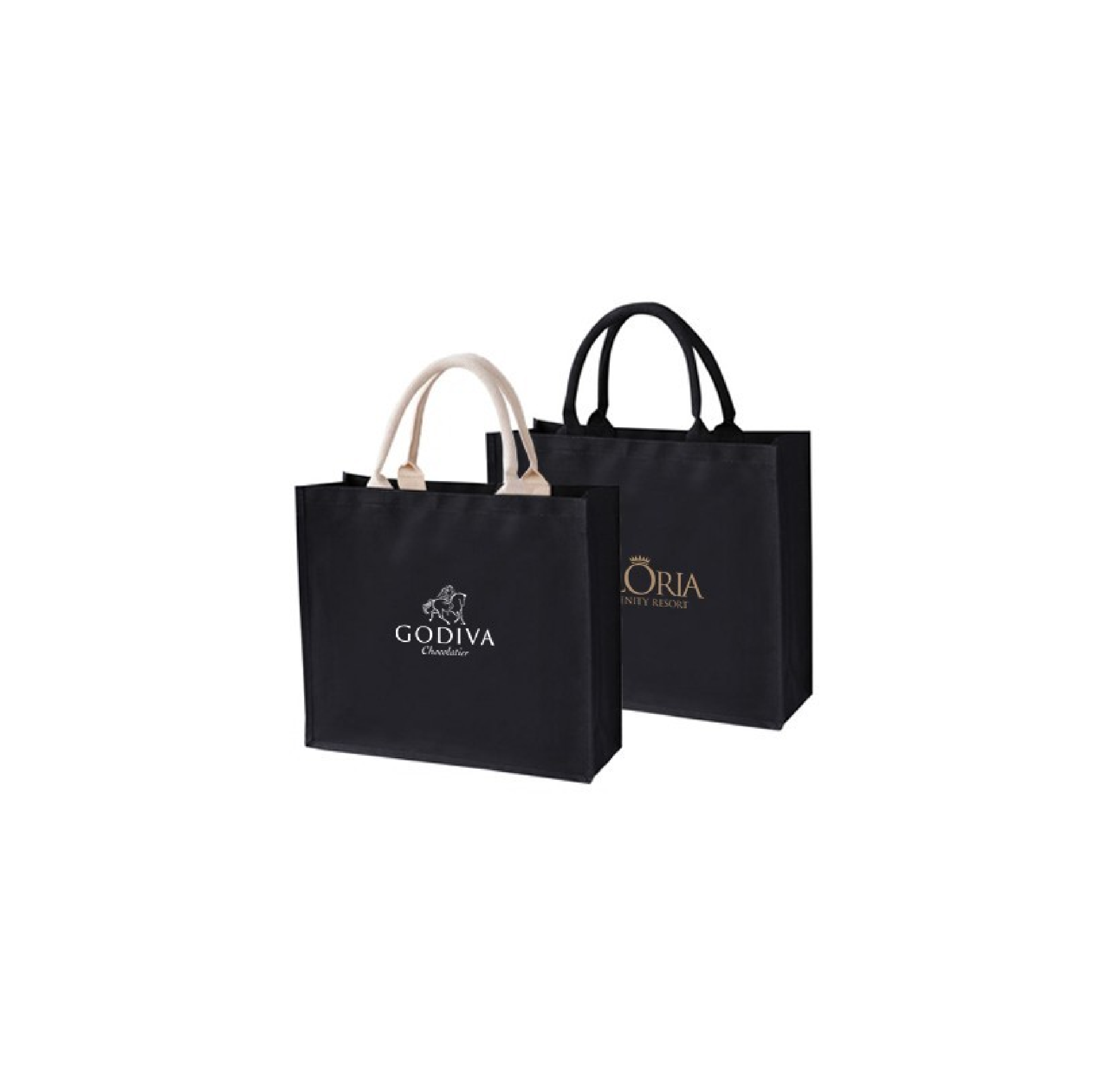 Black Laminated Canvas Bag 