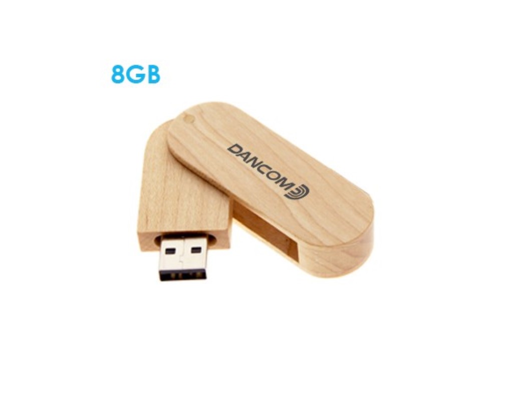 Wooden 360 Swivel USB Flash Drive - 8GB