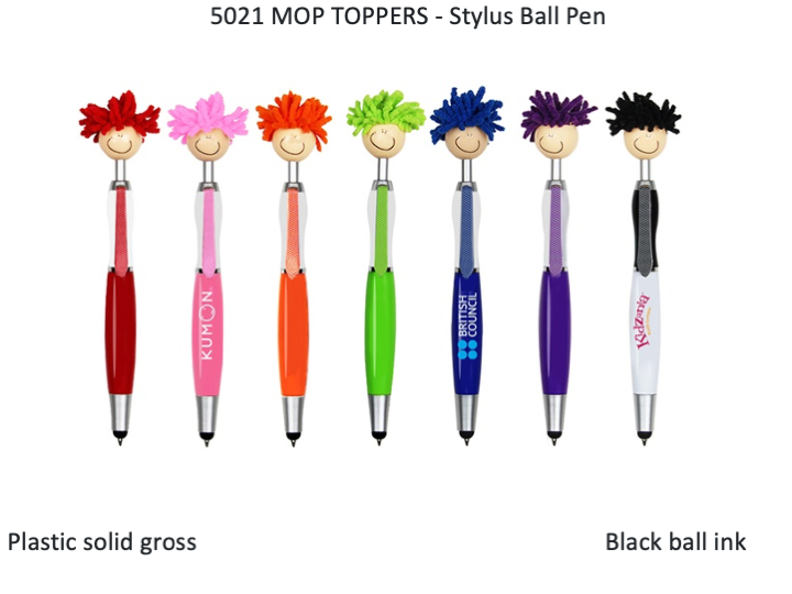 MOP TOPPERS - Stylus Ball Pen w/ Screen Cleaner