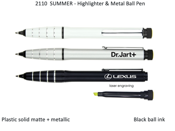 SUMMER - Highlighter & Metal Ball Pen