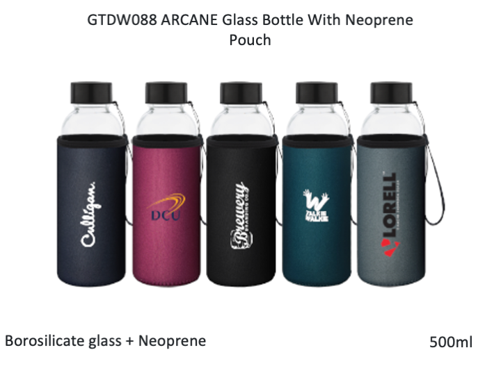ARCANE Glass Bottle With Neoprene Pouch – 500ml