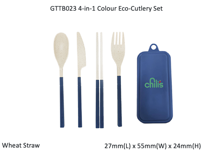 4-in-1 Colour Eco-Cutlery Set