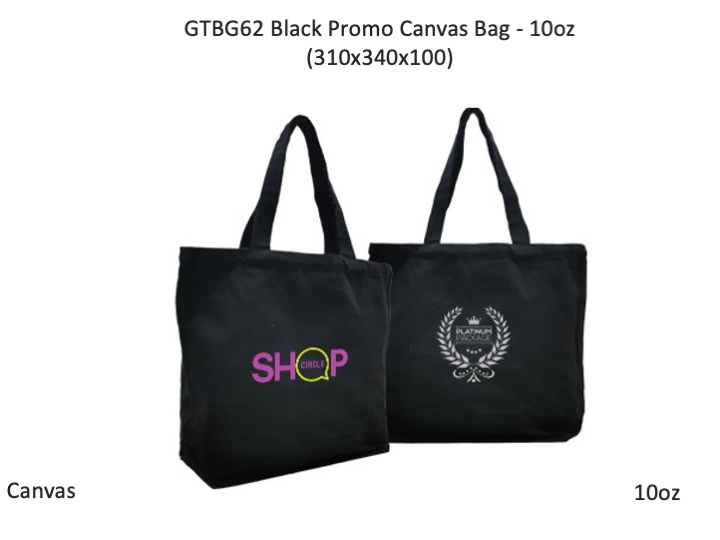 Black Promo Canvas Bag - 10oz (310x340x100)