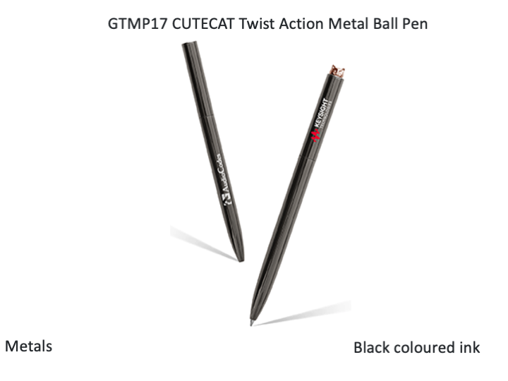 CUTECAT Twist Action Metal Ball Pen