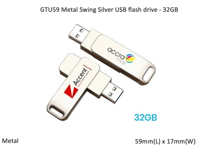 Metal Swing Silver USB flash drive - 32GB